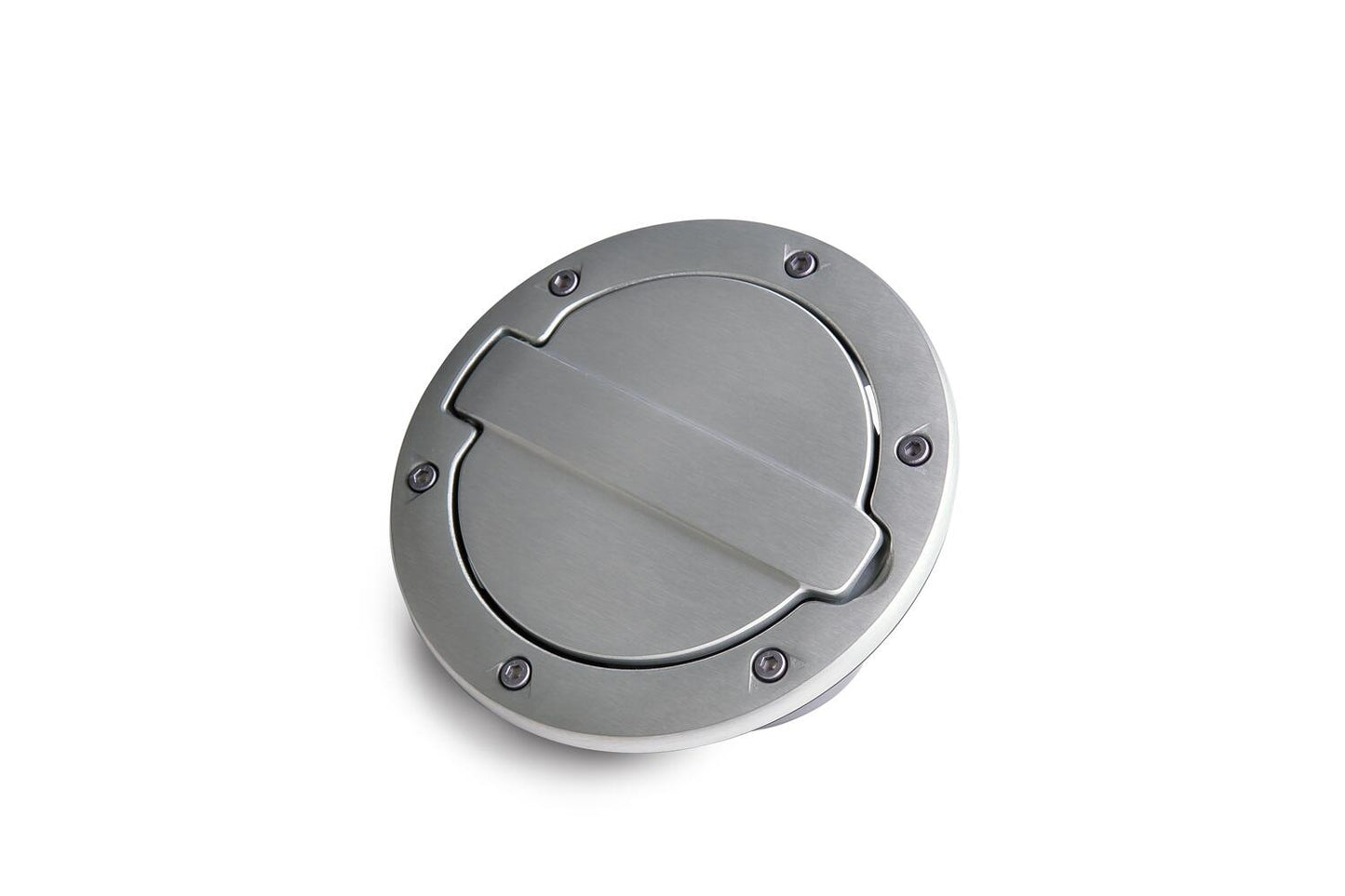 AMP Research 73000-00A Brushed Aluminum Fuel Door for 2007-2018 Jeep Wrangler JK/JK Unlimited, 2-Door/4-Door