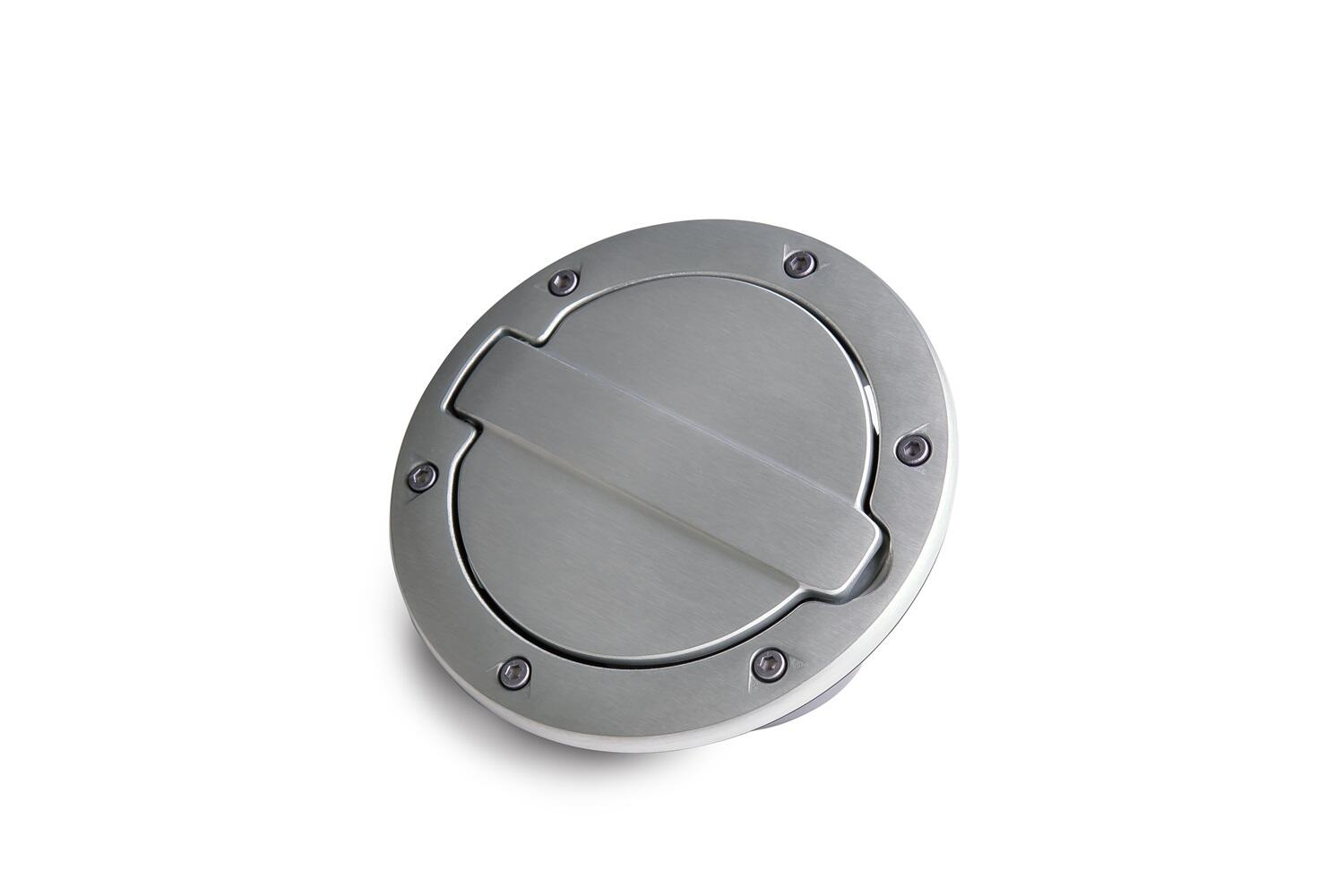 AMP Research 73000-00A Brushed Aluminum Fuel Door for 2007-2018 Jeep Wrangler JK/JK Unlimited, 2-Door/4-Door