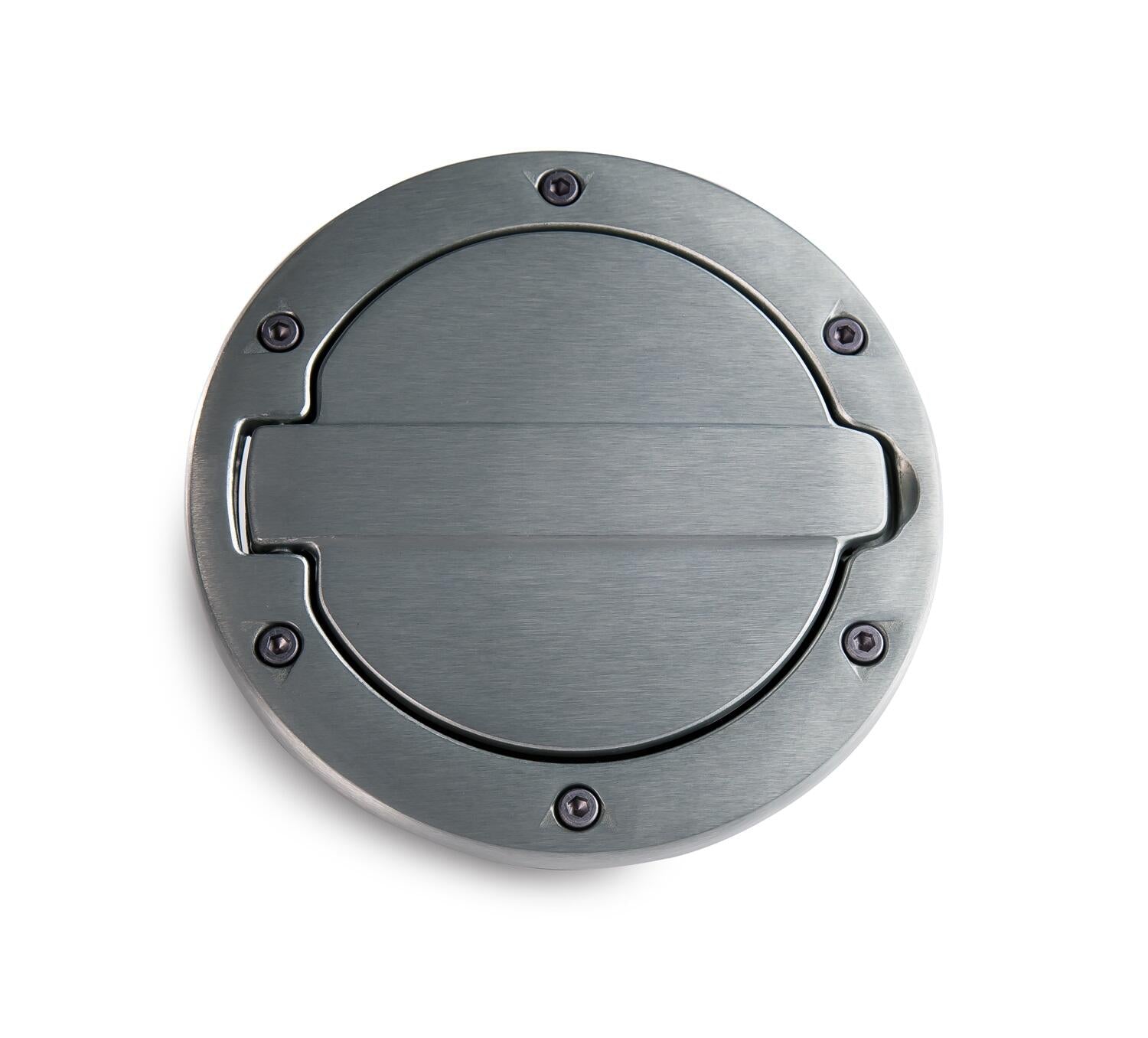 AMP Research 73000-00A Brushed Aluminum Fuel Door for 2007-2018 Jeep Wrangler JK/JK Unlimited, 2-Door/4-Door
