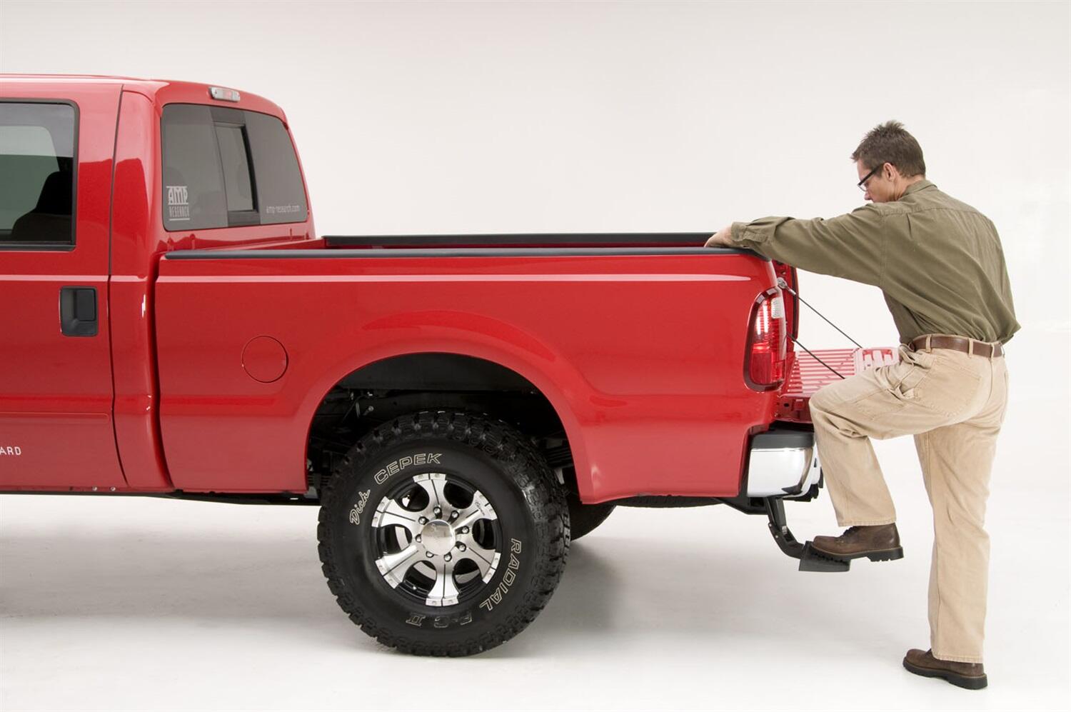 AMP Research 75303-01A BedStep Retractable Bumper Step for 1999-2016 Ford F-250/F-350/F-450