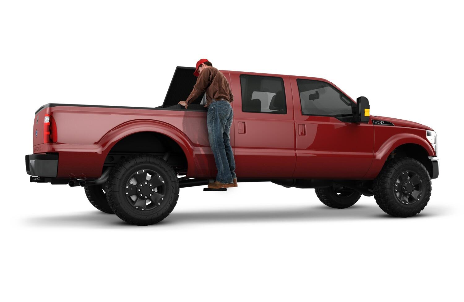 AMP Research 75403-01A BedStep2 Retractable Truck Bed Side Step for 1999-2016 Ford F-250/F-350, 2008-2016 Ford F-450/F-550, All Beds