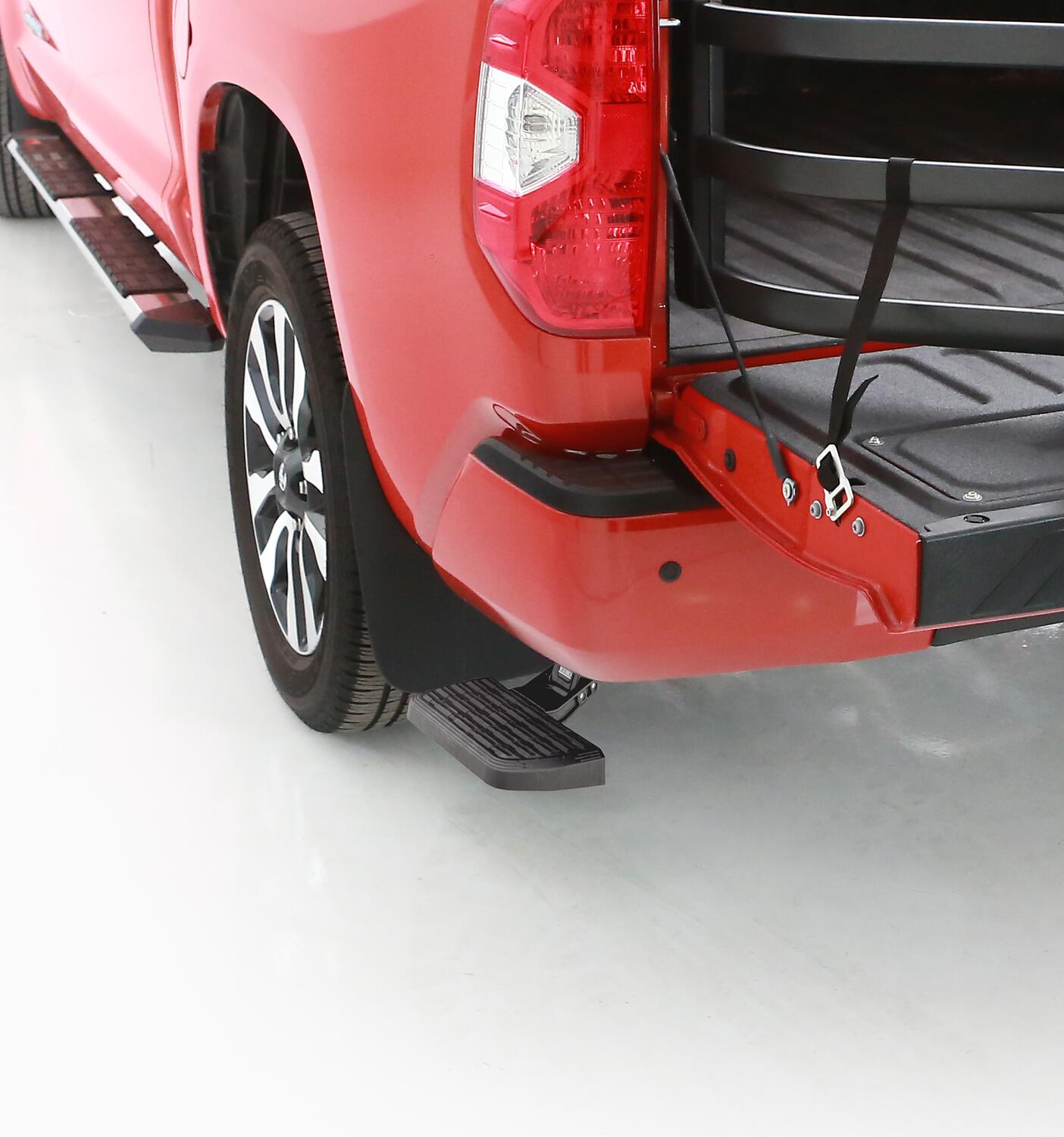 AMP Research 75316-01A BedStep Flip Down Bumper Step for 2016-2019 Toyota Tundra, with Resin Bumper